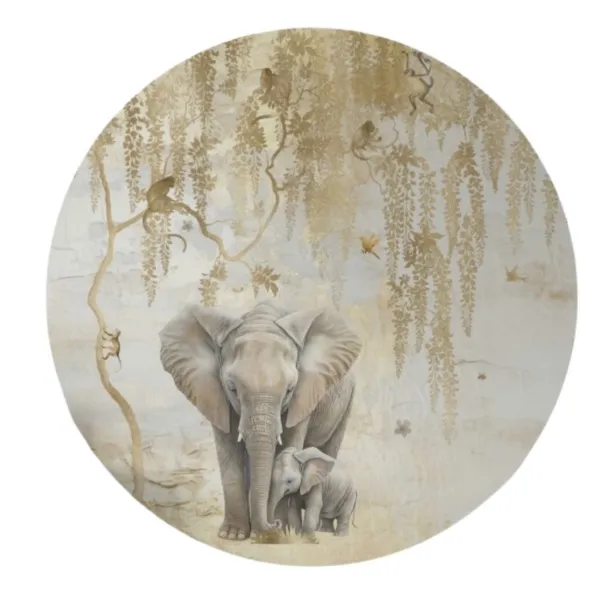 Elephant Hug round wall sticker