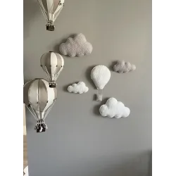 Muurdecoratie wolken + luchtballon