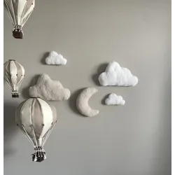 Muurdecoratie wolken en maan